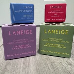 NIB 4 Laneige sleeping masks for lip and face.